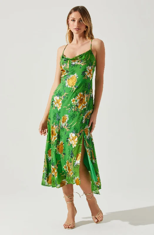 Gaia Floral Burnout Midi Dress