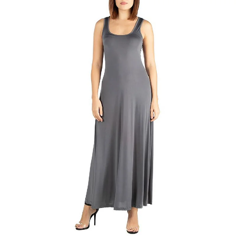 24seven Comfort Apparel Womens Knit Sleeveless Maxi Dress