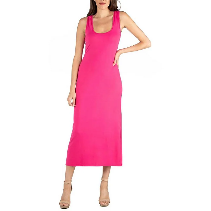 24seven Comfort Apparel Womens Knit Sleeveless Maxi Dress