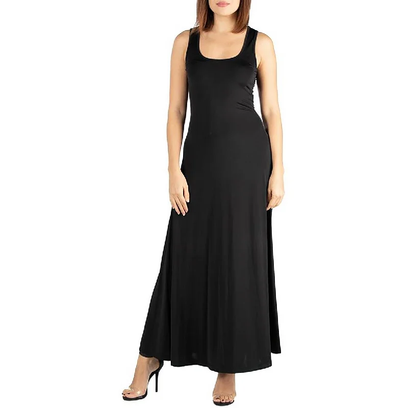 24seven Comfort Apparel Womens Plus Knit Sleeveless Maxi Dress