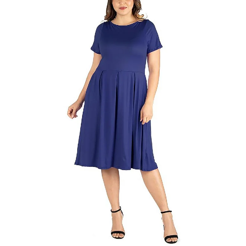 24seven Comfort Apparel Womens Plus   Short Sleeve Long Maxi Dress