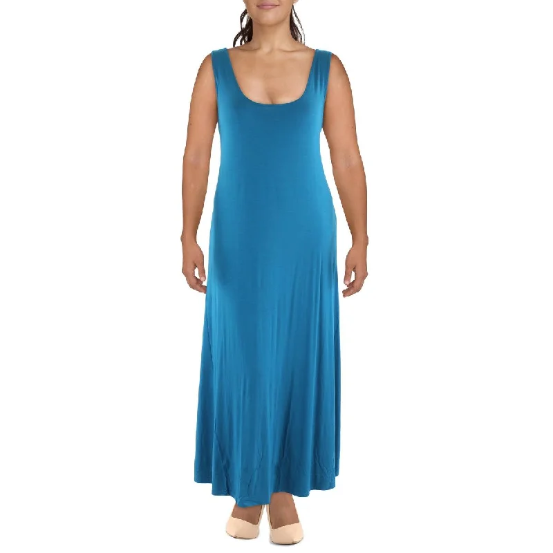 24seven Comfort Apparel Womens Plus Sleeveless Long Maxi Dress