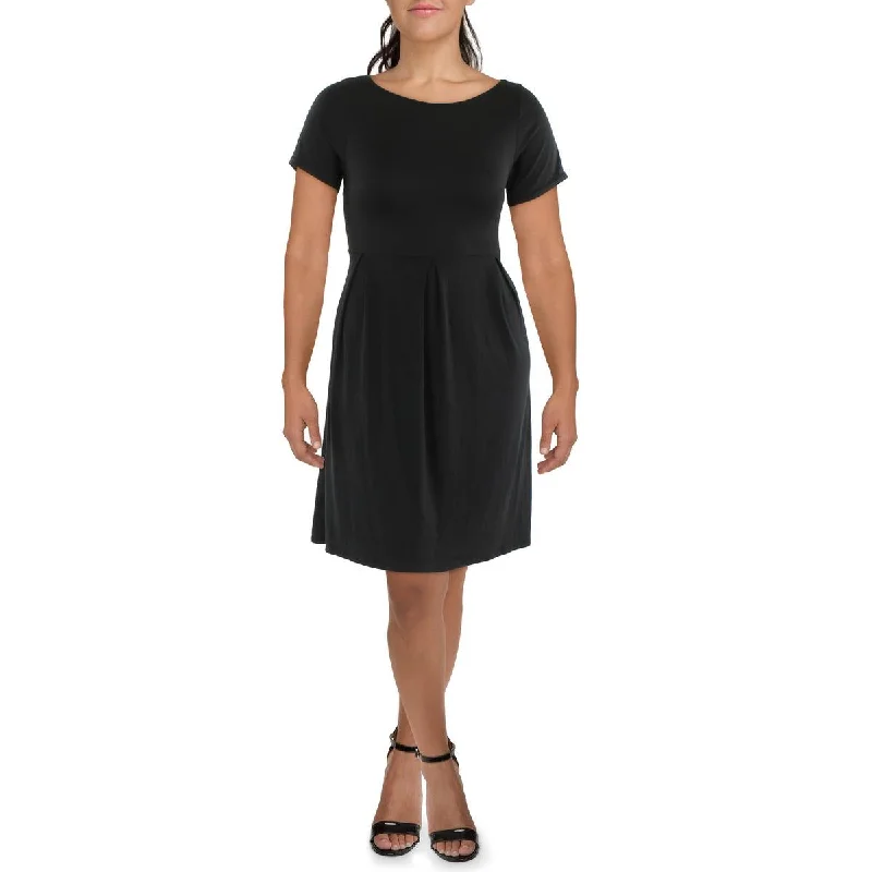 24seven Comfort Apparel Womens Short Sleeve Knee Length Midi Dress