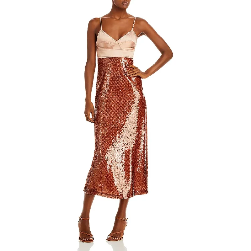 A.L.C. Womens Gisele Sequined Long Midi Dress