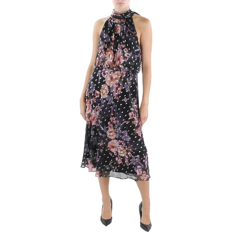 Adrianna Papell Womens Chiffon Printed Cocktail and Party Dress