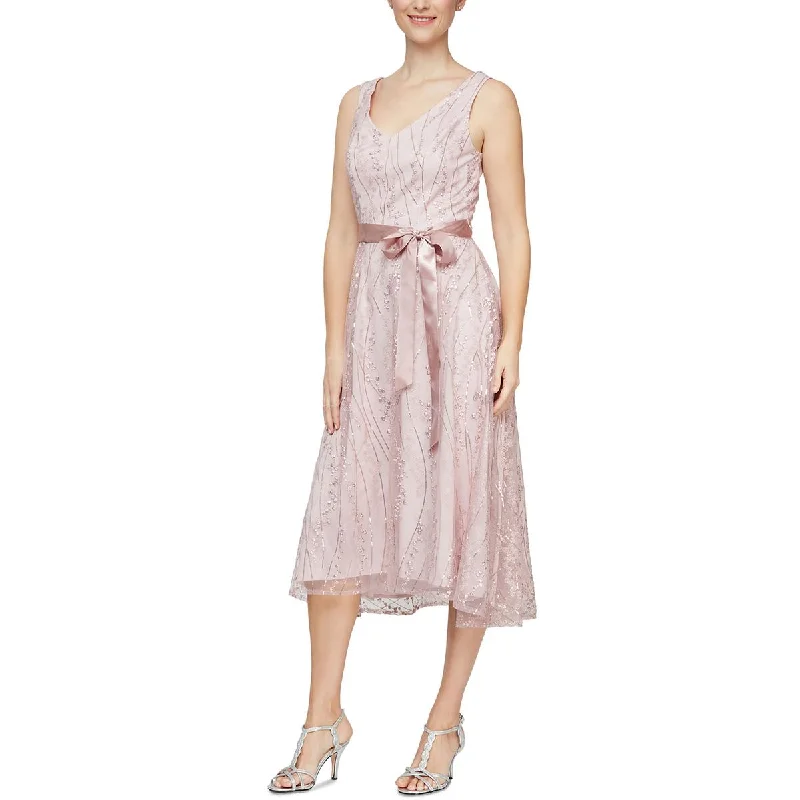 Alex & Eve Womens Embellished Polyester Cocktail And Party Dress