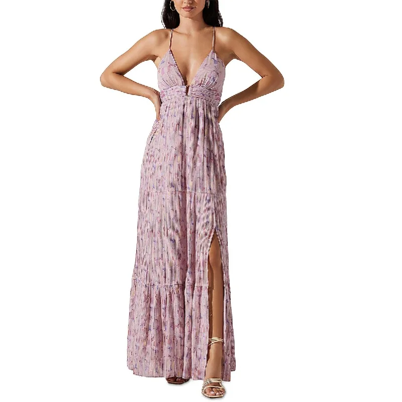 ASTR the Label Womens Minari Chiffon Long Maxi Dress