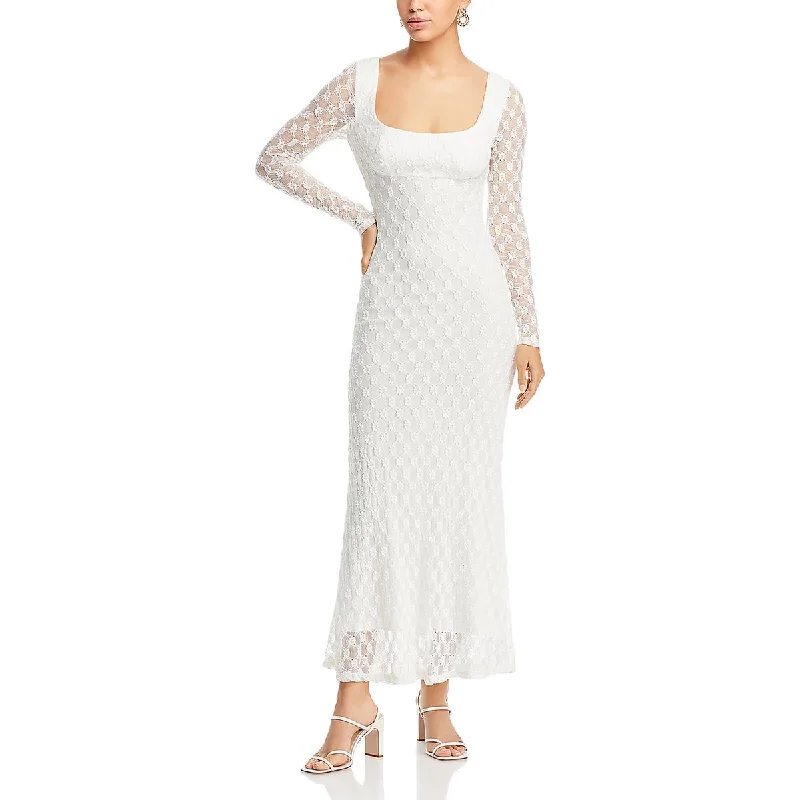 Bardot Womens Adoni Lace Long Maxi Dress