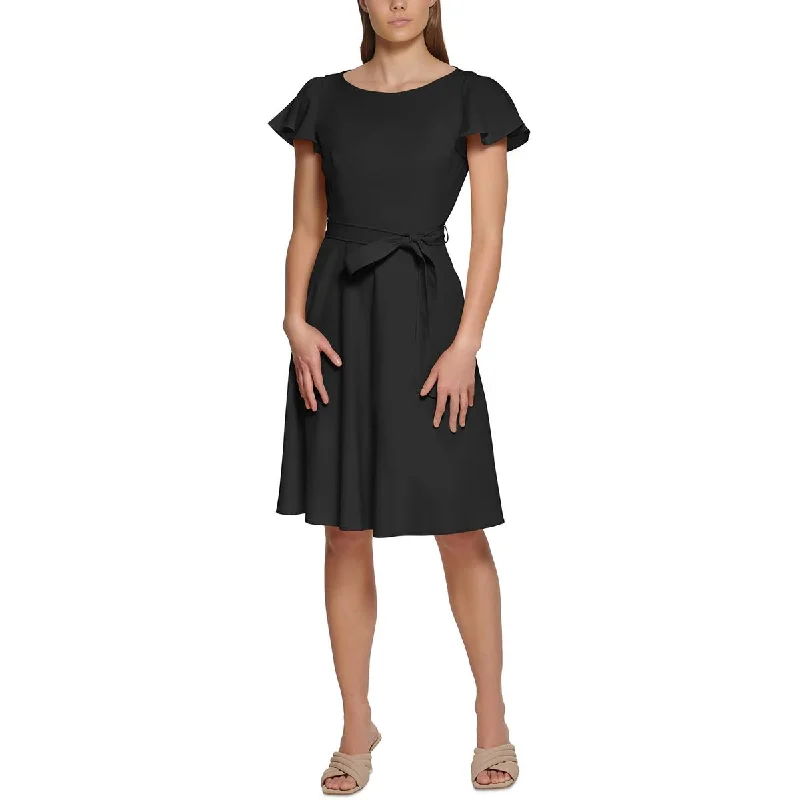 Calvin Klein Womens Party Midi Fit & Flare Dress