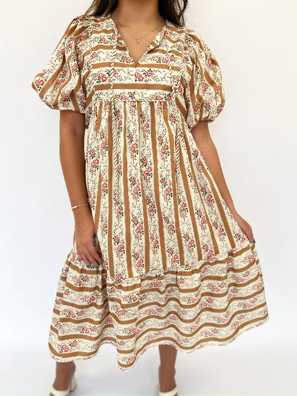 Camel Franny Midi Dress