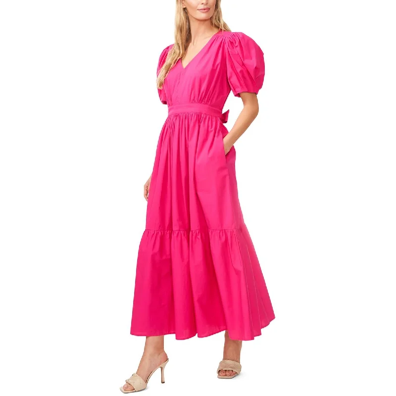 CeCe Womens Puff Sleeve Long Maxi Dress