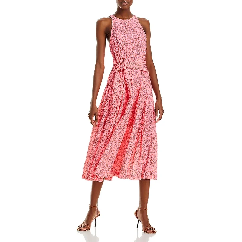 Cinq a Sept Womens Ruffled Floral Midi Dress