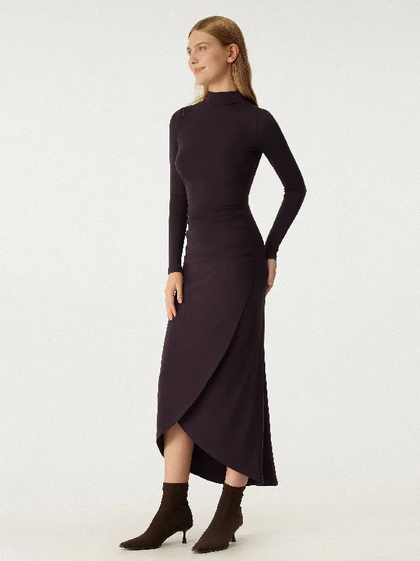 Thermal Wrap Midi Dress