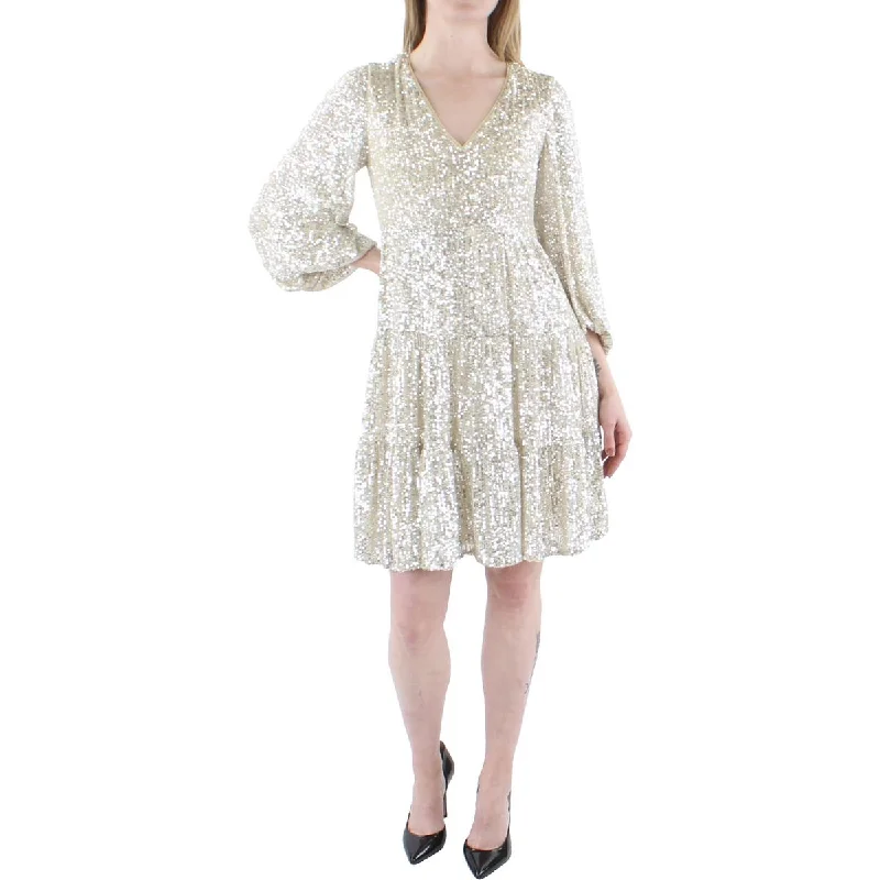 Eliza J Womens Sequined Mini Cocktail and Party Dress