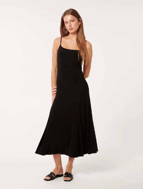 Eva Godet Panel Slip Midi Dress