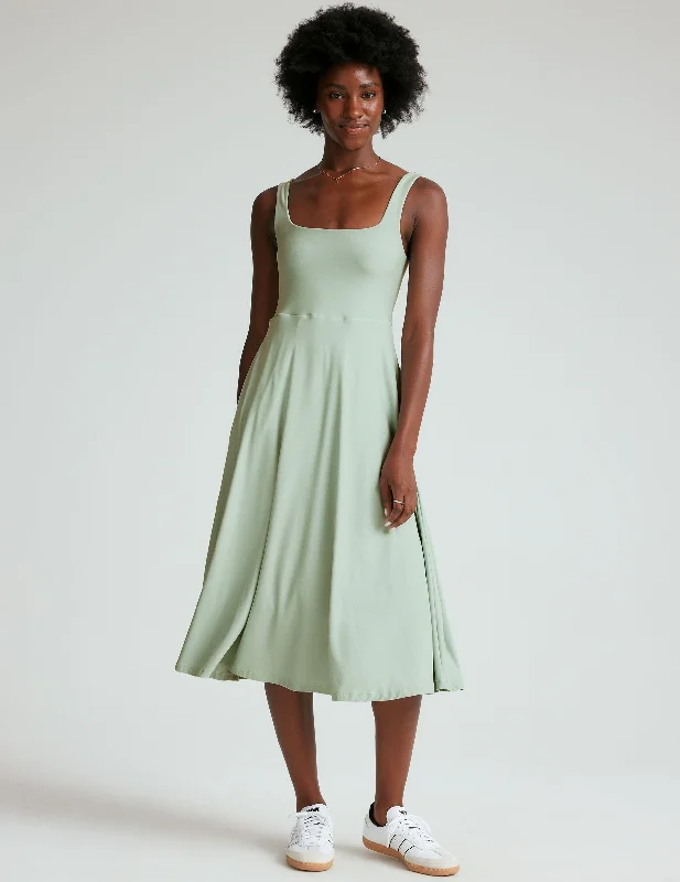 Featherweight At The Ready Square Neck Dress