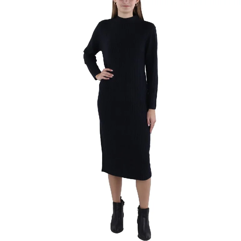 French Connection Womens Ribbed Midi Sweaterdress