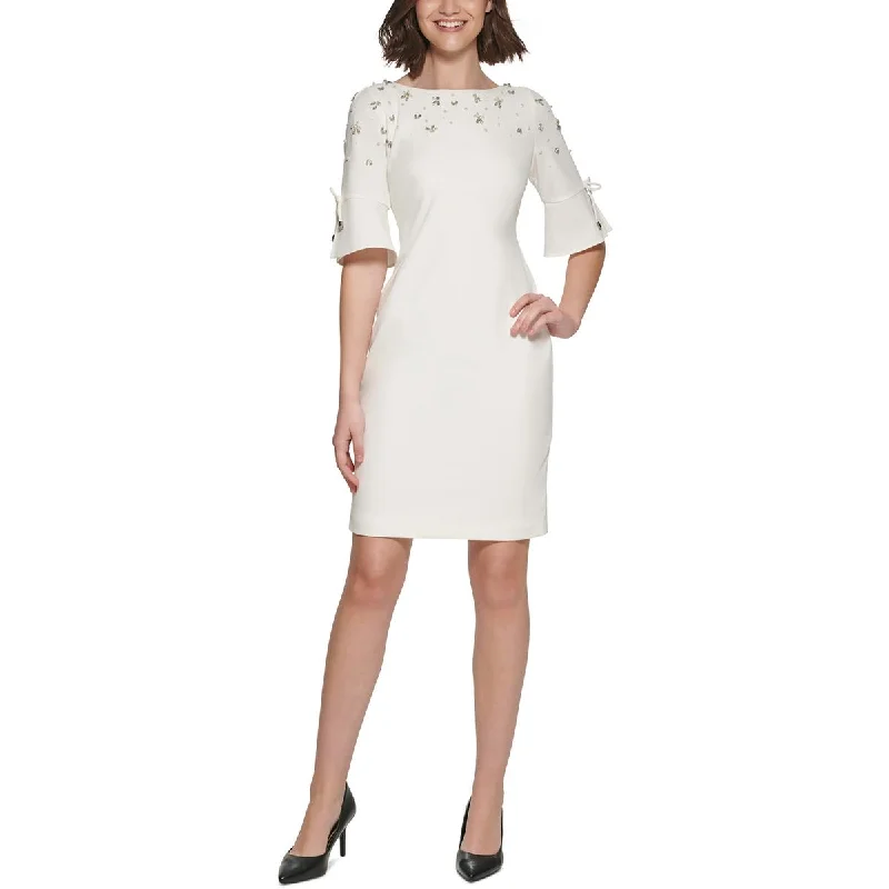 Karl Lagerfeld Paris Womens Crepe Embellished Cocktail And Party Dress