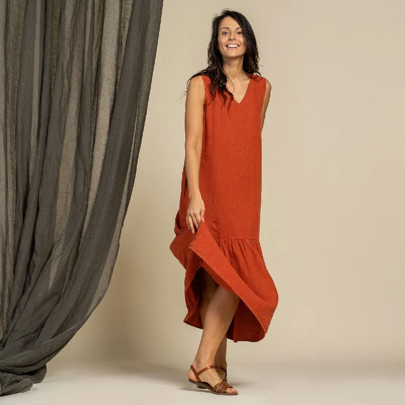 Maxi Dress Aurora Cinnamon Red