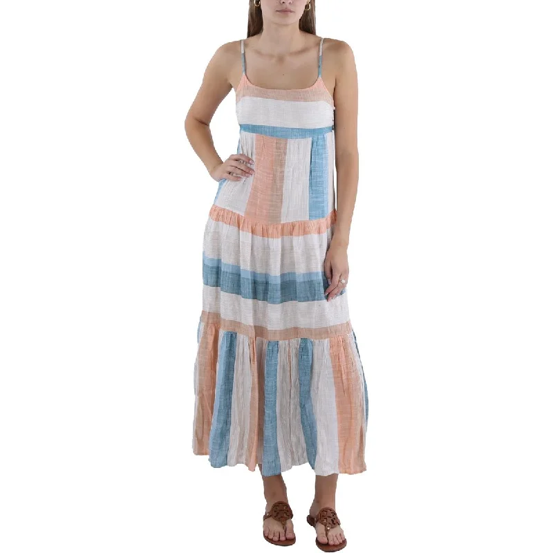 L'Space Womens Santorini Colorblock Sleeveless Maxi Dress