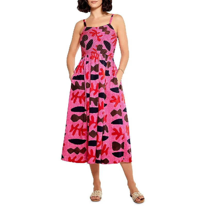 Nic + Zoe Womens Printed Midi Sundress