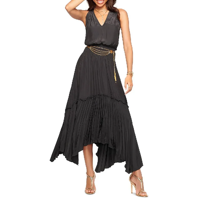 Ramy Brook Womens Pleated Smocked Maxi Dress