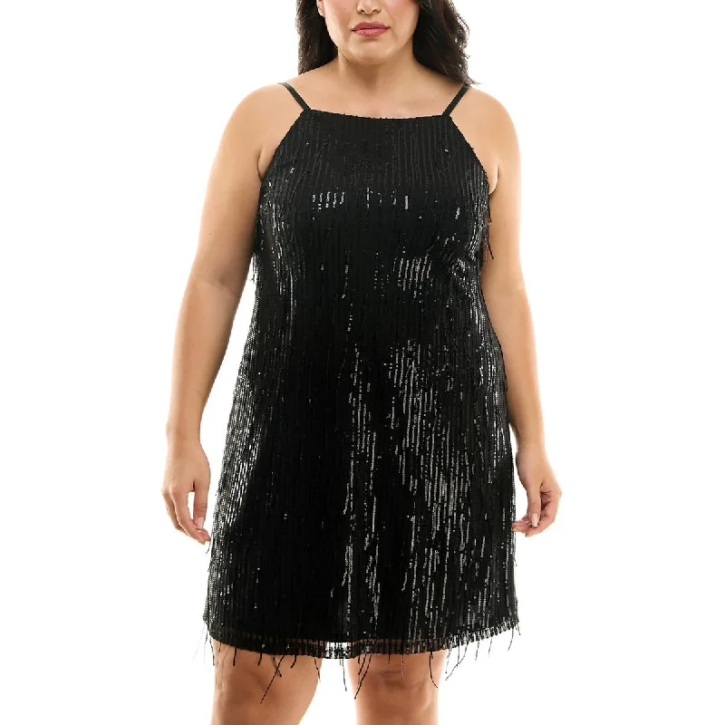 Speechless Womens Plus Sequined  Cocktail And Party Dress