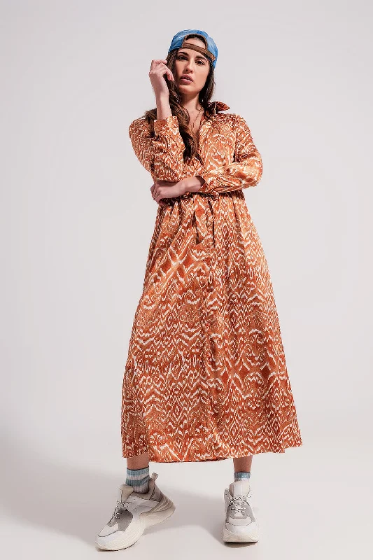 Super Deal Maxi Dress in Abstract Animal Print in Orange
