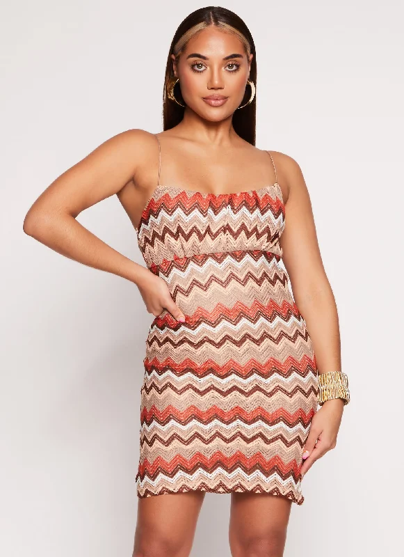 Almost Famous Crochet Chevron Mini Dress