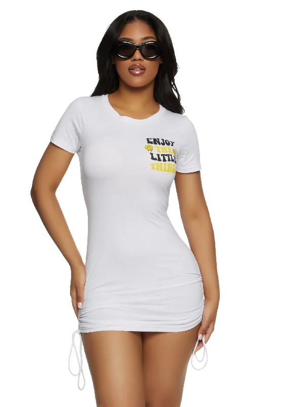 Enjoy The Little Things Graphic T Shirt Mini Dress