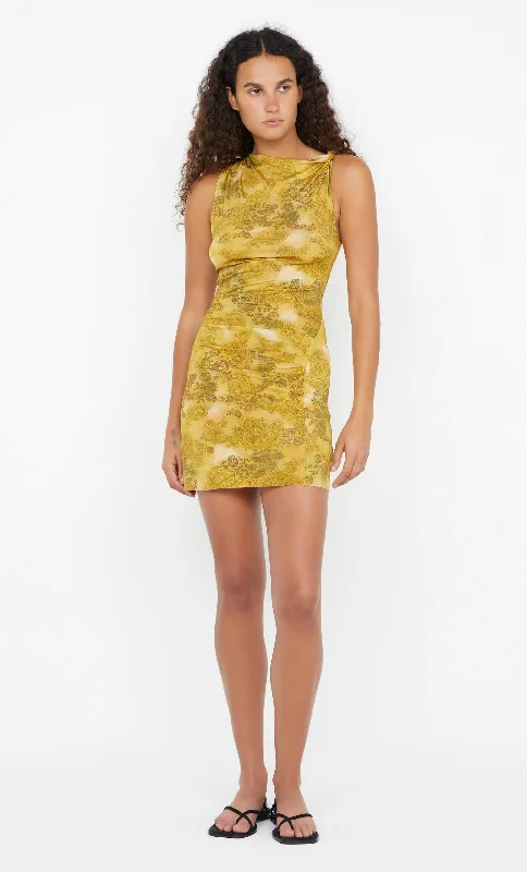 RIANNA MINI DRESS - GOLDEN VINE