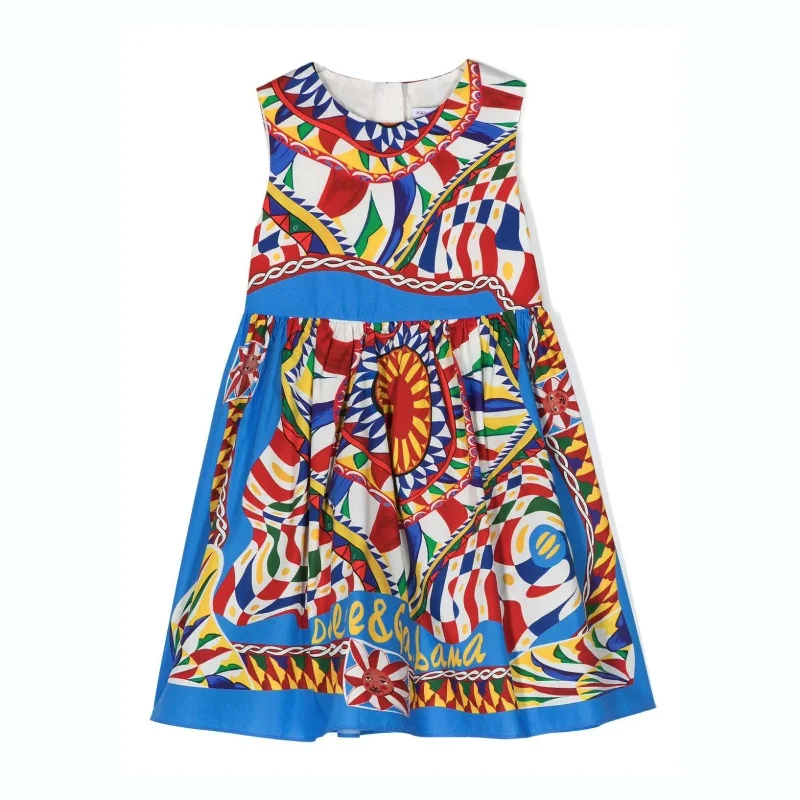 Multicolor Carreto Sleeveless Dress