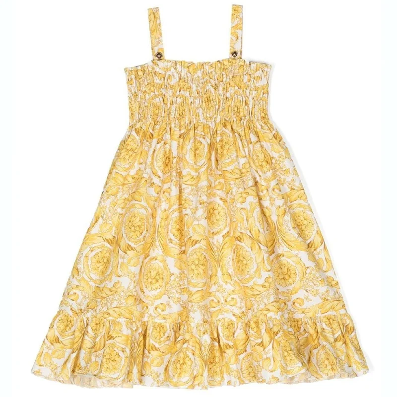 Gold Barocco Cotton Dress